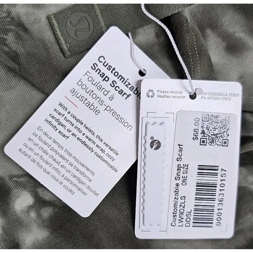 Lululemon Customizable‎ Snap Scarf Camo Green NEW With Tag Wear 10 Ways